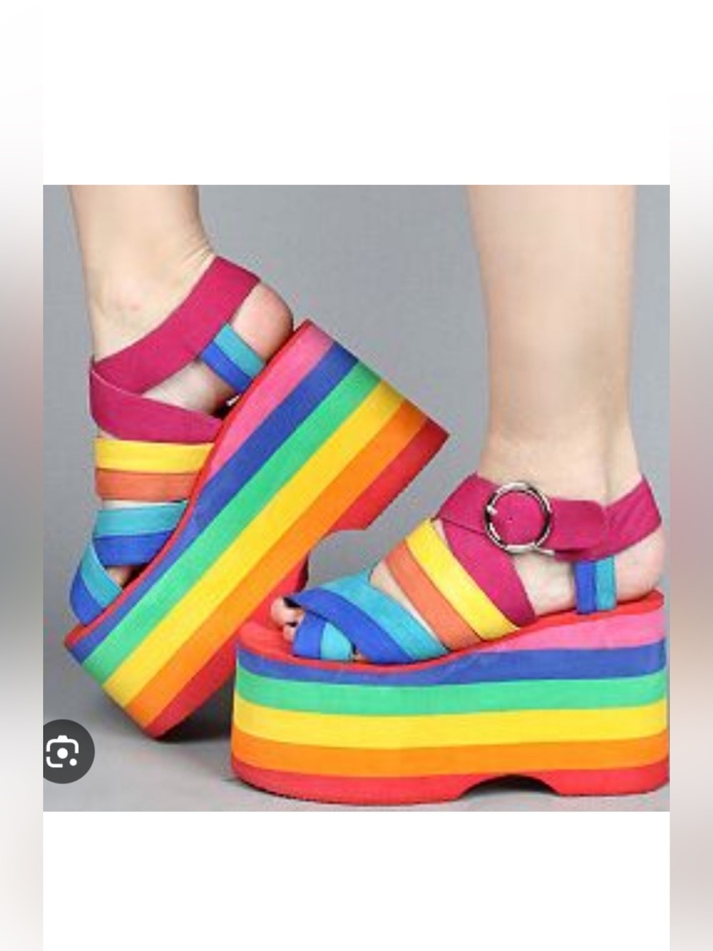 RARE Jeffrey Campbell Popo Rainbow Platform Sandals Size 6